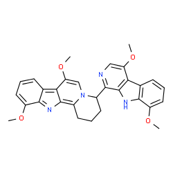 ChemSpider 2D Image | 4-(4,8-Dimethoxy-9H-beta-carbolin-1-yl)-7,11-dimethoxy-1,2,3,4-tetrahydroindolo[2,3-a]quinolizine | C30H28N4O4