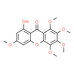 ChemSpider 2D Image | 1-Hydroxy-3,5,6,7,8-pentamethoxyxanthone | C18H18O8