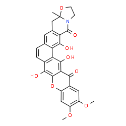 ChemSpider 2D Image | 8,15,16-Trihydroxy-11,12-dimethoxy-3a-methyl-1,2,3a,4-tetrahydrochromeno[2',3':6,7]naphtho[2,1-g][1,3]oxazolo[3,2-b]isoquinoline-14,17-dione | C29H23NO9
