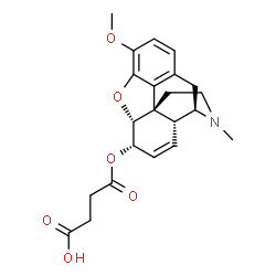 ChemSpider 2D Image | 4-{[(5alpha,6alpha)-3-Methoxy-17-methyl-7,8-didehydro-4,5-epoxymorphinan-6-yl]oxy}-4-oxobutanoic acid | C22H25NO6