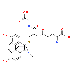 ChemSpider 2D Image | gamma-Glutamyl-S-[(5alpha,6alpha)-3,6-dihydroxy-17-methyl-7,8-didehydro-4,5-epoxymorphinan-10-yl]cysteinylglycine | C27H34N4O9S