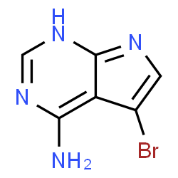 ChemSpider 2D Image | 4-amino-5-bromopyrrolo(2,3-d)pyrimidine | C6H5BrN4