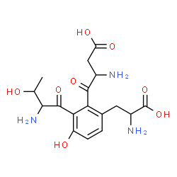 ChemSpider 2D Image | 2-(2-Amino-3-carboxypropanoyl)-3-(2-amino-3-hydroxybutanoyl)tyrosine | C17H23N3O8