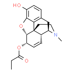 ChemSpider 2D Image | (5alpha,6alpha)-3-Hydroxy-17-methyl-7,8-didehydro-4,5-epoxymorphinan-6-yl propionate | C20H23NO4