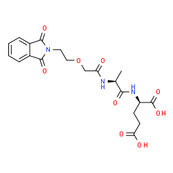 ChemSpider 2D Image | N-{[2-(1,3-Dioxo-1,3-dihydro-2H-isoindol-2-yl)ethoxy]acetyl}-L-alanyl-D-glutamic acid | C20H23N3O9