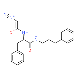 ChemSpider 2D Image | (Z)-2-Diazonio-1-({(2S)-1-oxo-3-phenyl-1-[(3-phenylpropyl)amino]-2-propanyl}amino)ethenolate | C20H22N4O2