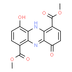 ChemSpider 2D Image | Dimethyl 9-hydroxy-4-oxo-4,10-dihydro-1,6-phenazinedicarboxylate | C16H12N2O6