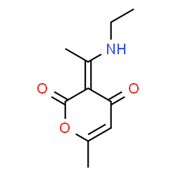 ChemSpider 2D Image | (3E)-3-[1-(Ethylamino)ethylidene]-6-methyl-2H-pyran-2,4(3H)-dione | C10H13NO3