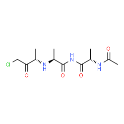 ChemSpider 2D Image | (2S)-2-Acetamido-N-[(2S)-2-{[(2S)-4-chloro-3-oxo-2-butanyl]amino}propanoyl]propanamide | C12H20ClN3O4