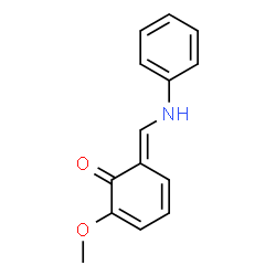 ChemSpider 2D Image | (6E)-6-(Anilinomethylene)-2-methoxy-2,4-cyclohexadien-1-one | C14H13NO2