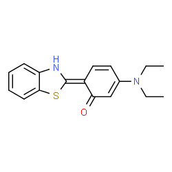 ChemSpider 2D Image | (6Z)-6-(1,3-Benzothiazol-2(3H)-ylidene)-3-(diethylamino)-2,4-cyclohexadien-1-one | C17H18N2OS