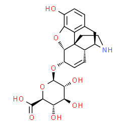 ChemSpider 2D Image | (5alpha,6alpha)-3-Hydroxy-7,8-didehydro-4,5-epoxymorphinan-6-yl beta-D-glucopyranosiduronic acid | C22H25NO9