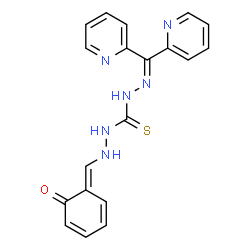 ChemSpider 2D Image | N''-(Di-2-pyridinylmethylene)-N'''-[(E)-(6-oxo-2,4-cyclohexadien-1-ylidene)methyl]thiocarbonohydrazide | C19H16N6OS
