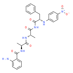 ChemSpider 2D Image | N-(2-Aminobenzoyl)-L-alanyl-N-{(2S)-2-[(4-nitrophenyl)amino]-3-phenylpropanoyl}-L-alaninamide | C28H30N6O6