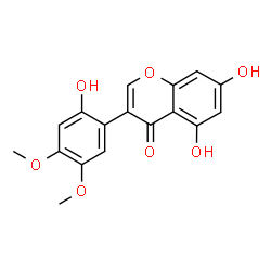 ChemSpider 2D Image | 5,7-Dihydroxy-3-(2-hydroxy-4,5-dimethoxyphenyl)-4H-chromen-4-one | C17H14O7