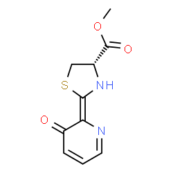 ChemSpider 2D Image | Methyl (2E,4S)-2-(3-oxo-2(3H)-pyridinylidene)-1,3-thiazolidine-4-carboxylate | C10H10N2O3S