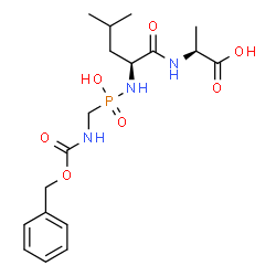ChemSpider 2D Image | N-[({[(Benzyloxy)carbonyl]amino}methyl)(hydroxy)phosphoryl]-L-leucyl-L-alanine | C18H28N3O7P