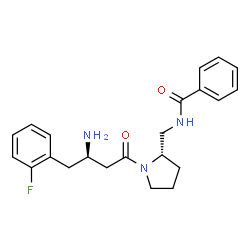 ChemSpider 2D Image | N-({(2S)-1-[(3R)-3-Amino-4-(2-fluorophenyl)butanoyl]-2-pyrrolidinyl}methyl)benzamide | C22H26FN3O2