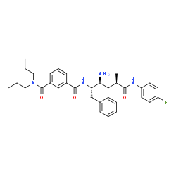 ChemSpider 2D Image | N'-{(2S,3S,5R)-3-Amino-6-[(4-fluorophenyl)amino]-5-methyl-6-oxo-1-phenyl-2-hexanyl}-N,N-dipropylisophthalamide | C33H41FN4O3