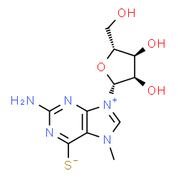 ChemSpider 2D Image | 2-Amino-6-mercapto-7-methylpurine ribonucleoside | C11H15N5O4S