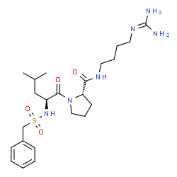 ChemSpider 2D Image | 1-GUANIDINO-4-(N-PHENYLMETHANESULFONYL-L-LEUCYL-L-PROLYLAMINO)BUTANE | C23H38N6O4S