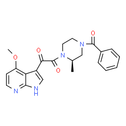 ChemSpider 2D Image | (R)-1-(4-benzoyl-2-methylpiperazin-1-yl)-2-(4-methoxy-1H-pyrrolo[2,3-b]pyridin-3-yl)ethane-1,2-dione | C22H22N4O4