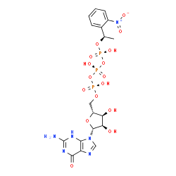 ChemSpider 2D Image | GUANOSINE 5'-TRIPHOSPHATE P3-[1-(2-NITROPHENYL)ETHYL ESTER] | C18H23N6O16P3