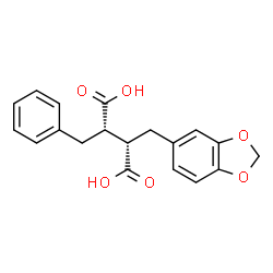 ChemSpider 2D Image | 2-BENZO[1,3]DIOXOL-5-YLMETHYL-3-BENZYL-SUCCINIC ACID | C19H18O6