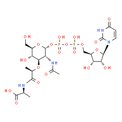 ChemSpider 2D Image | UDP-N-acetyl-alpha-D-muramoyl-L-alanine | C23H36N4O20P2