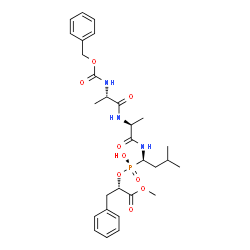 ChemSpider 2D Image | N-[(Benzyloxy)carbonyl]-L-Alanyl-N-{(1s)-1-[(R)-[(1r)-1-Benzyl-2-Methoxy-2-Oxoethoxy](Hydroxy)phosphoryl]-3-Methylbutyl}-L-Alaninamide | C29H40N3O9P