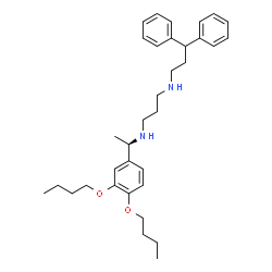 ChemSpider 2D Image | N-[(1R)-1-(3,4-Dibutoxyphenyl)ethyl]-N'-(3,3-diphenylpropyl)-1,3-propanediamine | C34H48N2O2