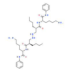 ChemSpider 2D Image | (2S,2'S)-2,2'-(1,2-Hydrazinediylbis{methylene[(2S)-1-oxo-2,1-hexanediyl]imino})bis(6-amino-N-phenylhexanamide) | C38H62N8O4