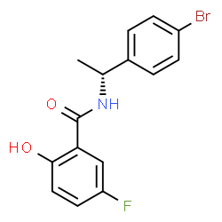 ChemSpider 2D Image | N-[(1R)-1-(4-Bromophenyl)ethyl]-5-fluoro-2-hydroxybenzamide | C15H13BrFNO2