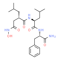 ChemSpider 2D Image | N-{(2R)-2-[2-(Hydroxyamino)-2-oxoethyl]-4-methylpentanoyl}-L-leucyl-L-phenylalaninamide | C23H36N4O5