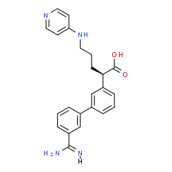 ChemSpider 2D Image | (2S)-(3'-AMIDINO-3-BIPHENYL)-5-(4-PYRIDYLAMINO)PENTANOIC ACID | C23H24N4O2