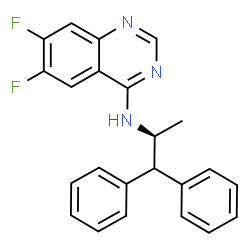ChemSpider 2D Image | N-[(2S)-1,1-Diphenyl-2-propanyl]-6,7-difluoro-4-quinazolinamine | C23H19F2N3