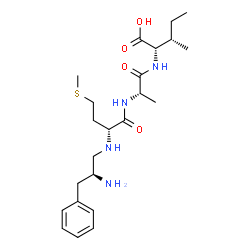 ChemSpider 2D Image | N-[(2S)-2-Amino-3-phenylpropyl]-D-methionyl-L-alanyl-L-isoleucine | C23H38N4O4S