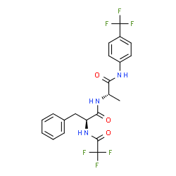 ChemSpider 2D Image | N-(Trifluoroacetyl)-L-phenylalanyl-N-[4-(trifluoromethyl)phenyl]-L-alaninamide | C21H19F6N3O3