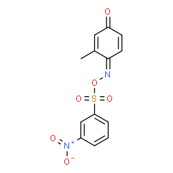 ChemSpider 2D Image | (4Z)-3-Methyl-4-({[(3-nitrophenyl)sulfonyl]oxy}imino)-2,5-cyclohexadien-1-one | C13H10N2O6S