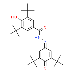 ChemSpider 2D Image | N'-[3,5-Bis(2-methyl-2-propanyl)-4-oxo-2,5-cyclohexadien-1-ylidene]-4-hydroxy-3,5-bis(2-methyl-2-propanyl)benzohydrazide | C29H42N2O3