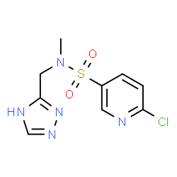 ChemSpider 2D Image | 6-Chloro-N-methyl-N-(4H-1,2,4-triazol-3-ylmethyl)-3-pyridinesulfonamide | C9H10ClN5O2S