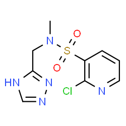 ChemSpider 2D Image | 2-Chloro-N-methyl-N-(4H-1,2,4-triazol-3-ylmethyl)-3-pyridinesulfonamide | C9H10ClN5O2S