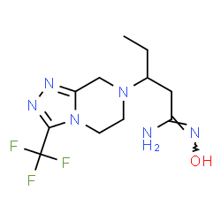 ChemSpider 2D Image | (1Z)-N'-Hydroxy-3-[3-(trifluoromethyl)-5,6-dihydro[1,2,4]triazolo[4,3-a]pyrazin-7(8H)-yl]pentanimidamide | C11H17F3N6O