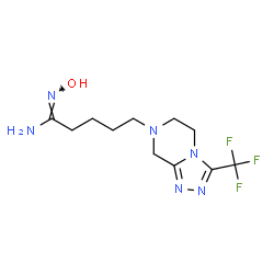 ChemSpider 2D Image | (1E)-N'-Hydroxy-5-[3-(trifluoromethyl)-5,6-dihydro[1,2,4]triazolo[4,3-a]pyrazin-7(8H)-yl]pentanimidamide | C11H17F3N6O