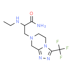 ChemSpider 2D Image | N~2~-Ethyl-3-[3-(trifluoromethyl)-5,6-dihydro[1,2,4]triazolo[4,3-a]pyrazin-7(8H)-yl]alaninamide | C11H17F3N6O