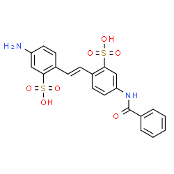ChemSpider 2D Image | 5-Amino-2-{(E)-2-[4-(benzoylamino)-2-sulfophenyl]vinyl}benzenesulfonic acid | C21H18N2O7S2