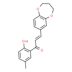 ChemSpider 2D Image | (2E)-3-(3,4-Dihydro-2H-1,5-benzodioxepin-7-yl)-1-(2-hydroxy-5-methylphenyl)-2-propen-1-one | C19H18O4