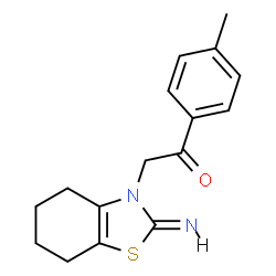 ChemSpider 2D Image | 2-[(2Z)-2-Imino-4,5,6,7-tetrahydro-1,3-benzothiazol-3(2H)-yl]-1-(4-methylphenyl)ethanone | C16H18N2OS