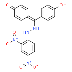 ChemSpider 2D Image | 4-{[2-(2,4-Dinitrophenyl)hydrazino](4-hydroxyphenyl)methylene}-2,5-cyclohexadien-1-one | C19H14N4O6