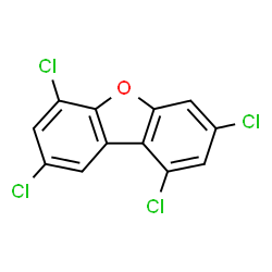 ChemSpider 2D Image | 1,3,6,8-tetrachlorodibenzofuran | C12H4Cl4O
